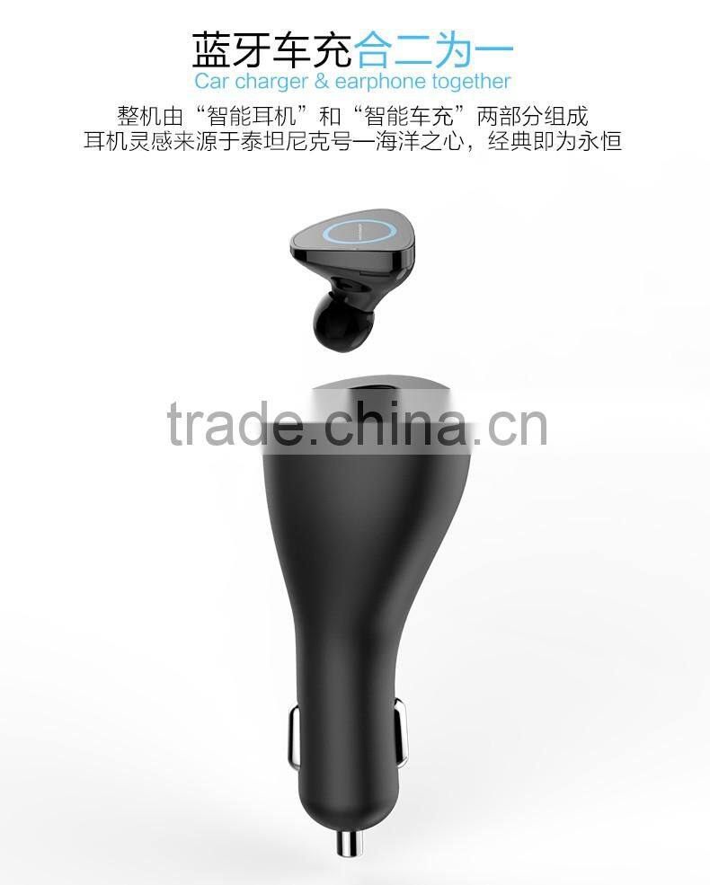 Joyroom 2 in 1 4.1 Bluetooth Earphone with 2.1A Quick Charging Car Charger for Universal Mobile Phone MT-5614