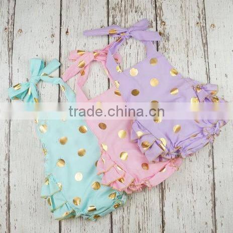 Hot sale baby ruffle rompers bubble rompers for baby polka dots baby rompers