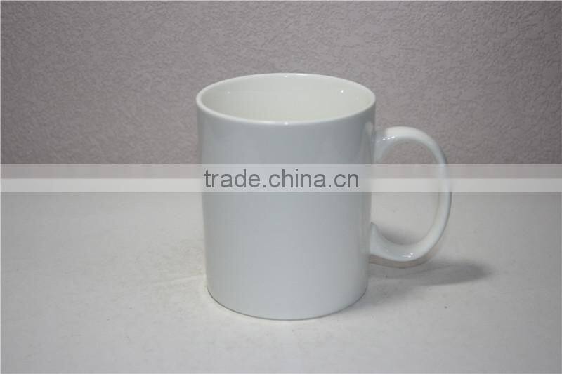 Unglazed plain white blank ceramic mug