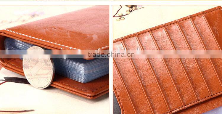 long genuine leather business card holder large capacity bank card holder wallet