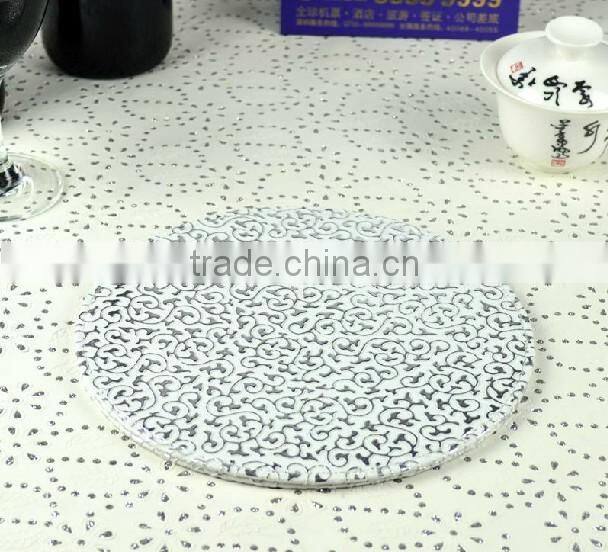 Round Gold Pattern Promotional Leather Coaster