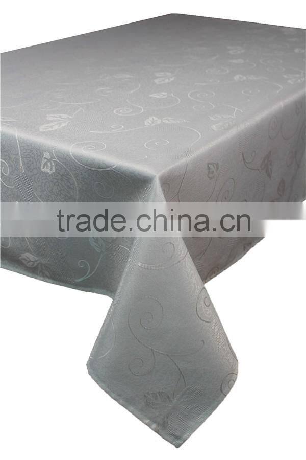 Hot Sale Soild Color Jacquard White Polyester Tablecloth