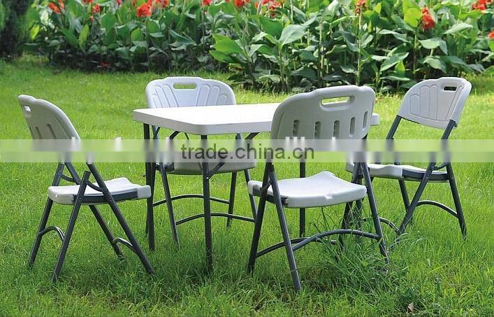 Hight-adjustable Square Dining Room HDPE Plastic Folding Table