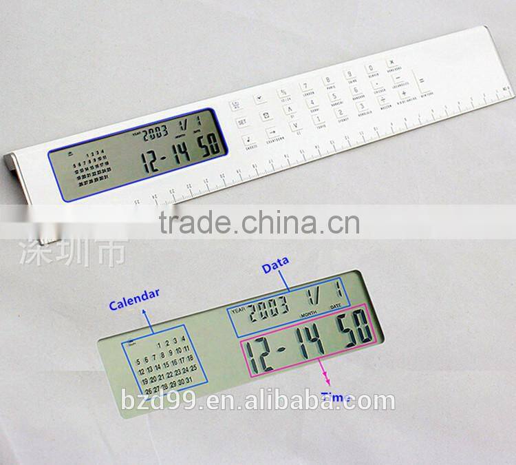Promotional Multi-functional Fancy Electronic Digital Ruler with Functions of Ruler/Calculator/ Clock /Alarm