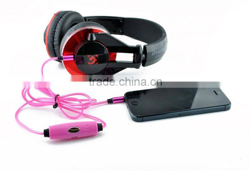 Latest Products EL/LED light cable for headphone, aux audio cable with microphone