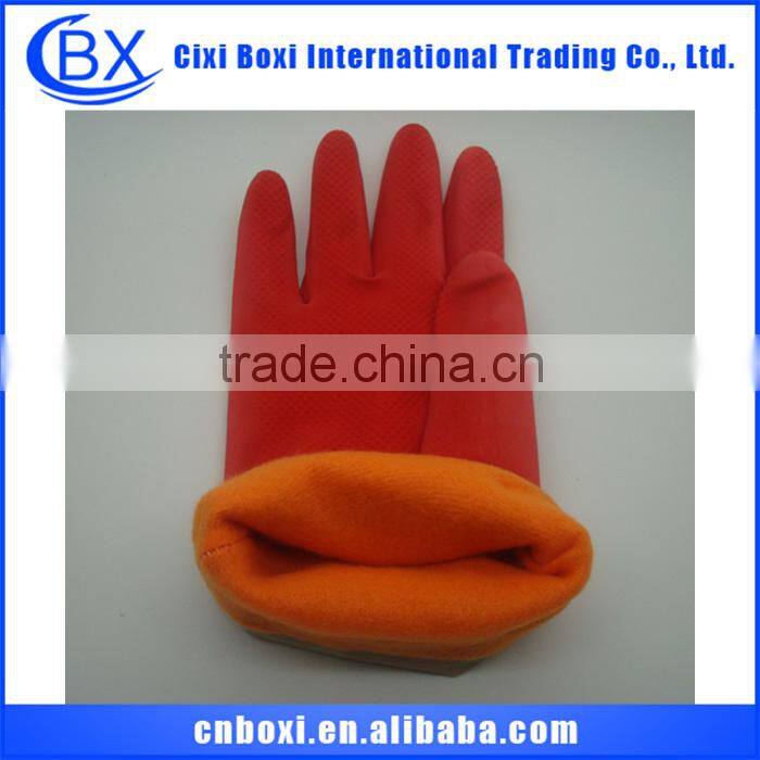 China wholesale skid resistance flock lined household glove,latex glove,work glove