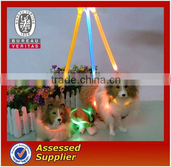 without MOQ pet collar and leash with flash light