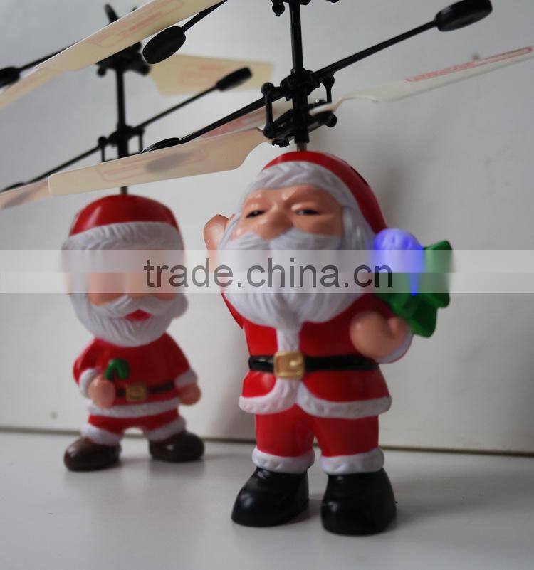 Infrared flying Santa Claus hand inductive control helicopter boys gift best toys for 2015 christmas gift in hot sale