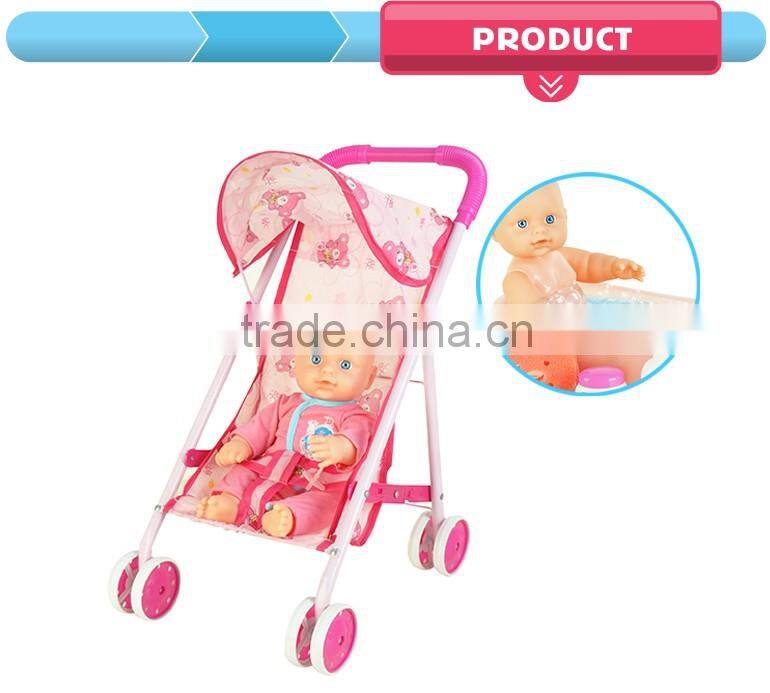 china factory 2016 baby toys child toy pet stroller for sale with doll