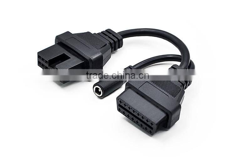 For Mitsubishi 12 Pin To 16 Pin Female OBD 2 Extension Diagnostic Tool Adapter Connector Cable