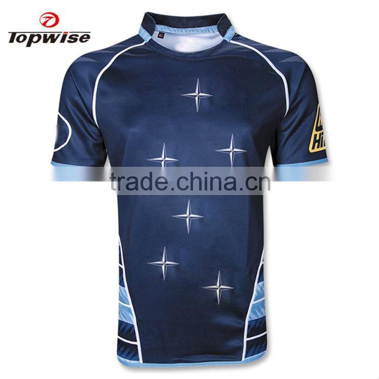 Fashion high quality new design short sleeve customized rugby wear