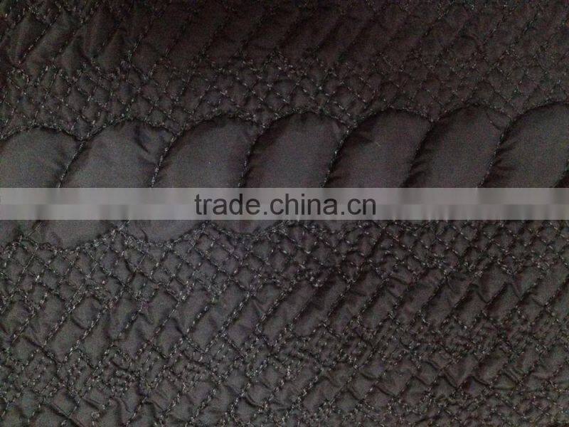 Padded winter embroidery quilting jacket/garment fabric