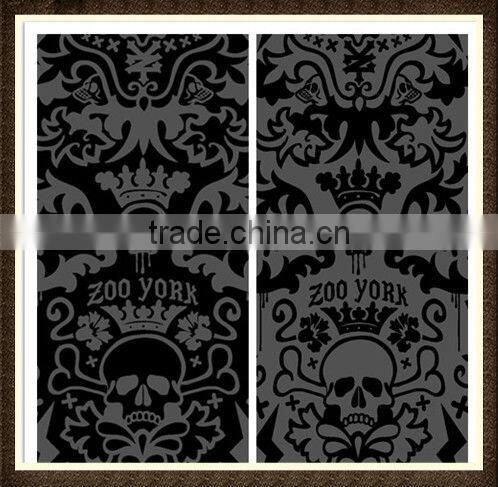 fashion design skull print taffeta fabric for scarves