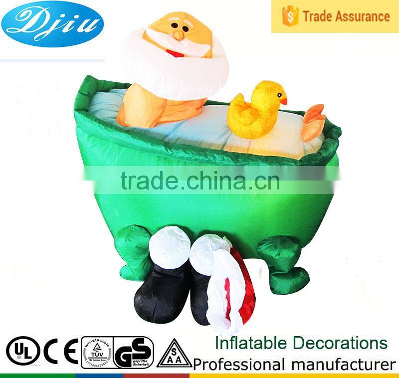 DJ-158 4 foot indoor christmas airblown black shoes inflatable santa claus Bathtub dark decoration