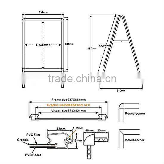 new design on sidewalk A1 water-base poster with wheels