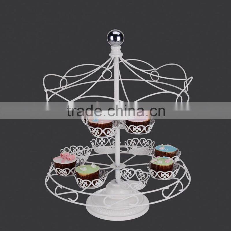 YG1139 2 layer wrought iron cupcake stand, color powder coated cupcake racks for wedding