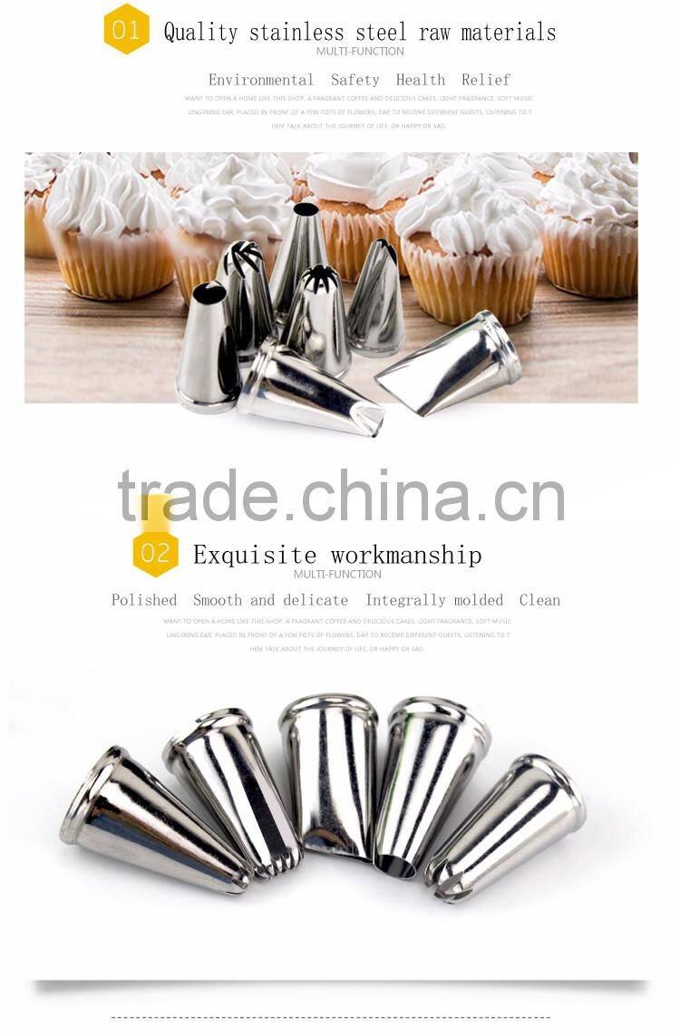 304 stainless steel 12pcs food grade piping cake nozzle dessert decorators baking tools
