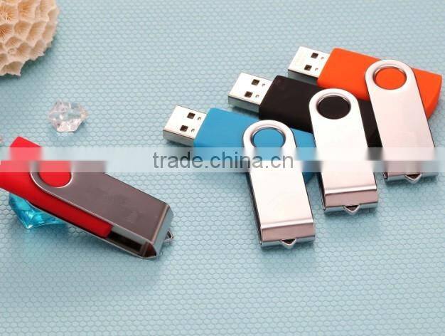 Promotional usb flash drive with Metal swive and plastic shell Grade A chip