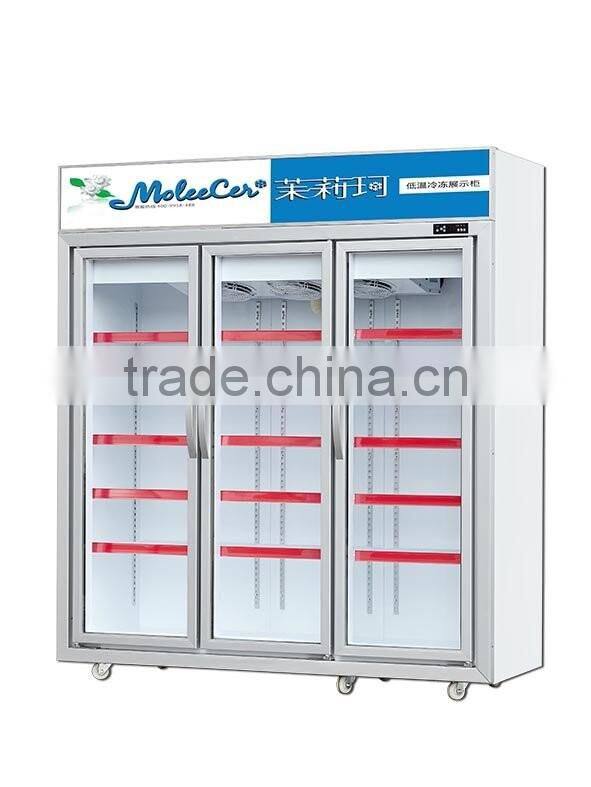 commercial glass door 4door freezer display showcase