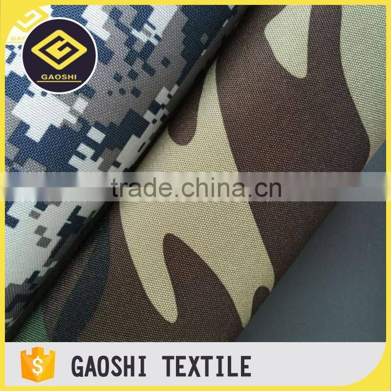 Popular New Designed 600D Polyester Camoflage Printed Qxford Vehicle Tools Bag Fabric With PVC Backing