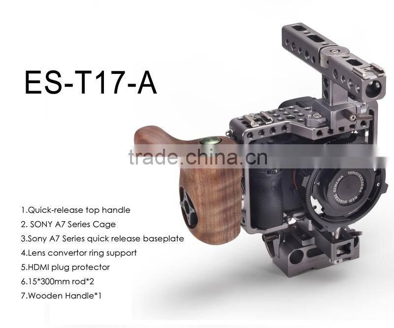 TILTA ES-T17A S0ny Alpha A7S II A7R II Mk2 Lightweight rig Cage Baseplate HDMI Wooden Handle