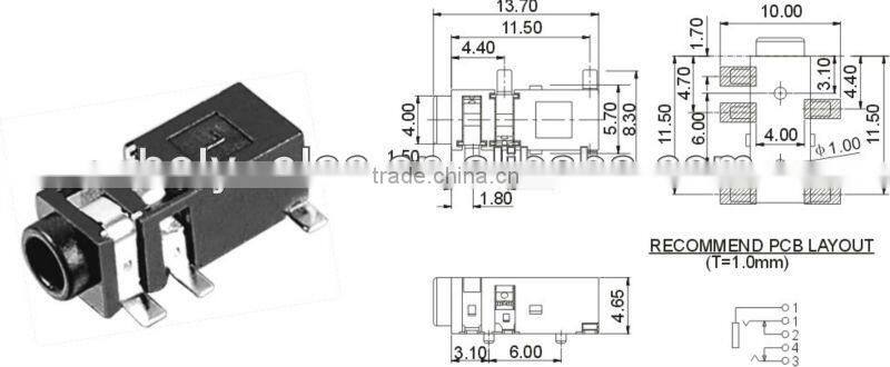 2.5mm electronic components phone jacks