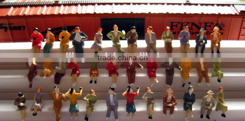 artificial model human figure,HO scale sitting model tree, model figure in resin plastic , building model color figure for 1/87