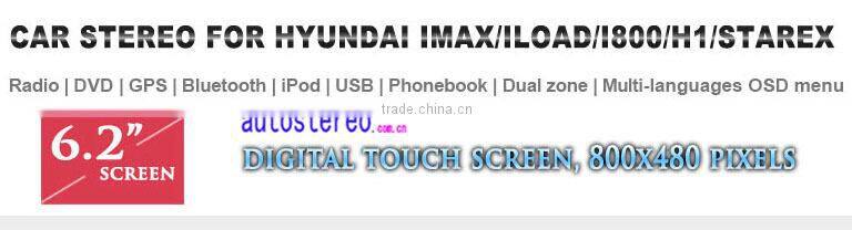 6.2 inch Car GPS Navigation car DVD Player Multimedia car Stereo for Hyundai H1 Starex IMAX ILOAD I800