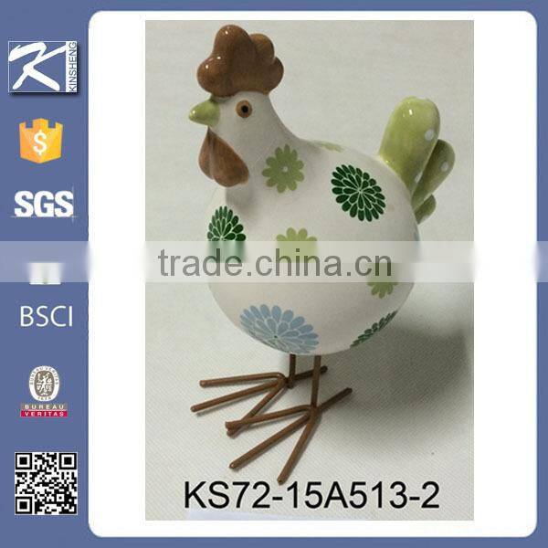 2015New design chicken shaped porcelain home decoration
