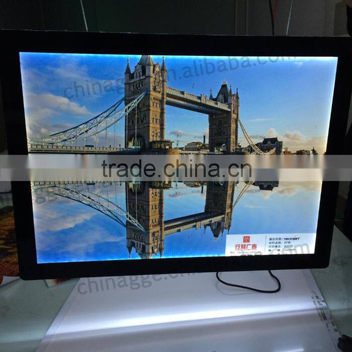 LED Illuminated Window Dispay Edge Lit Frame Acrylic Crystal Edge Lit LED Poster Frame