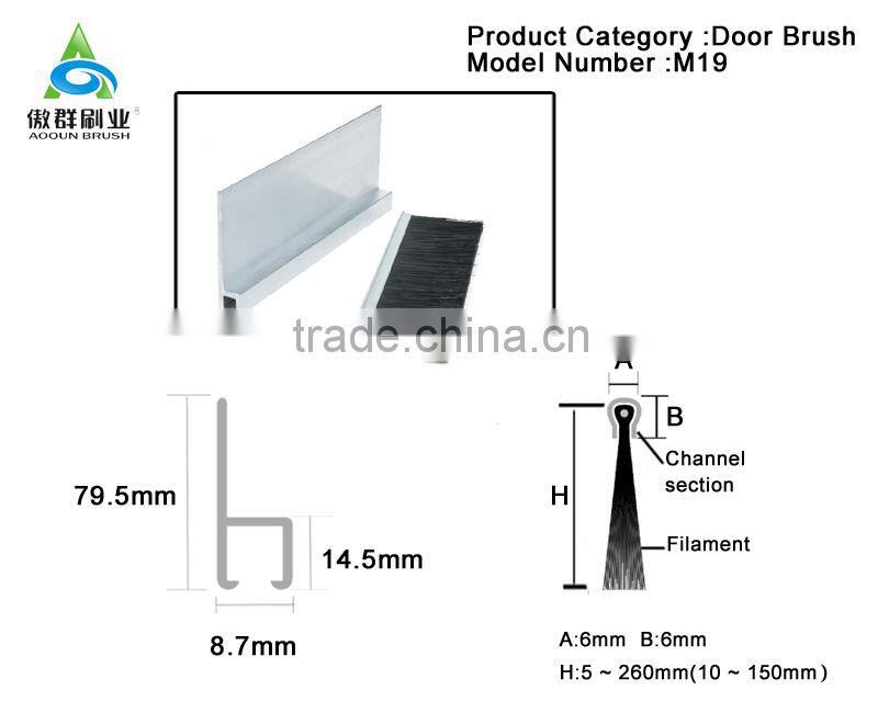 PA Weather Seal Brush Use for Overhead Door - Manufacturer