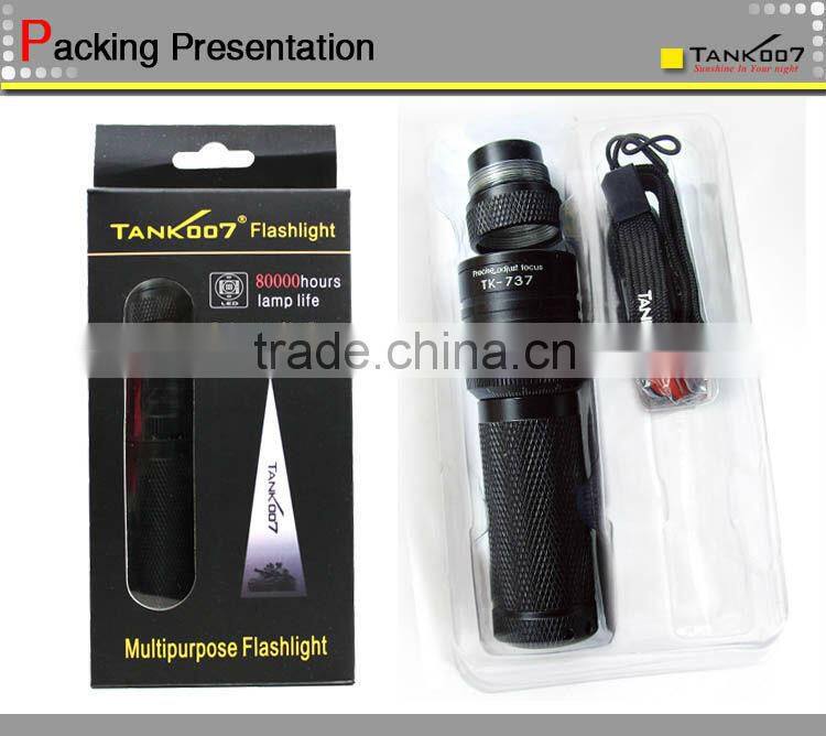 Cree XM-L T6 zoom flashlight used bicycle TANK007 TK737
