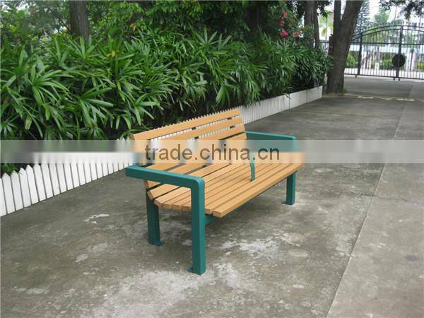 Waterproof wpc composite park benches with steel frame