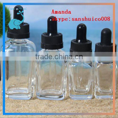 series products glass bottle with aluminum dropper cap, e-smoke glass bottle