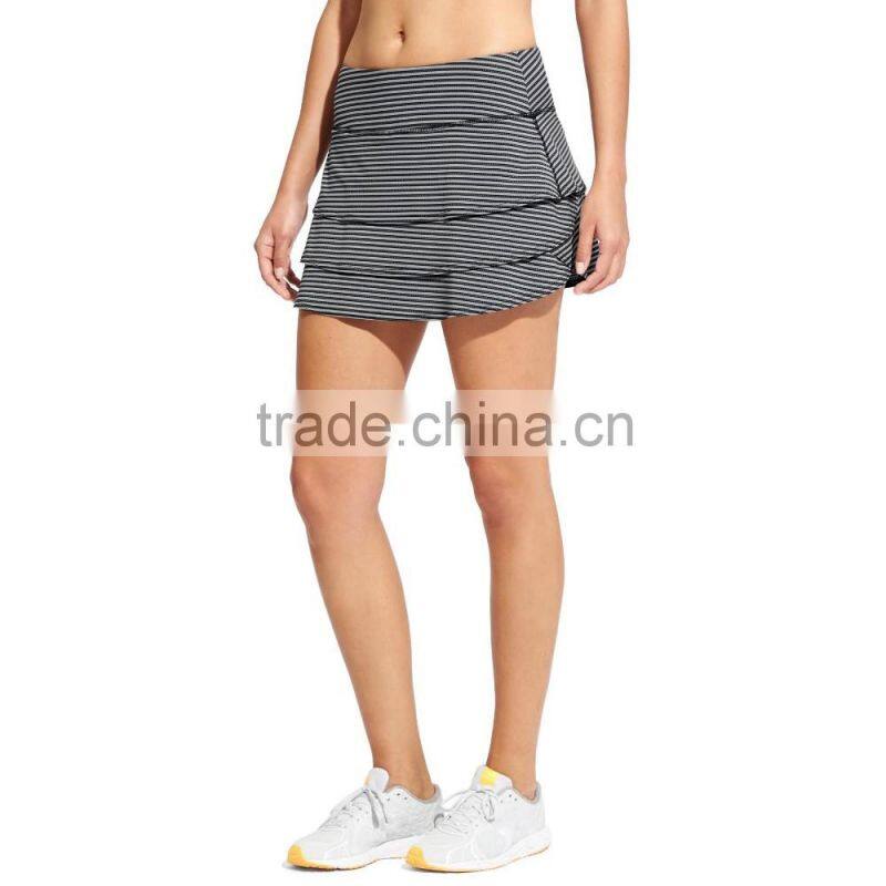 High Quality Clothing Manufacturer Custom Womens Stripe Swagger Skort Wholesale