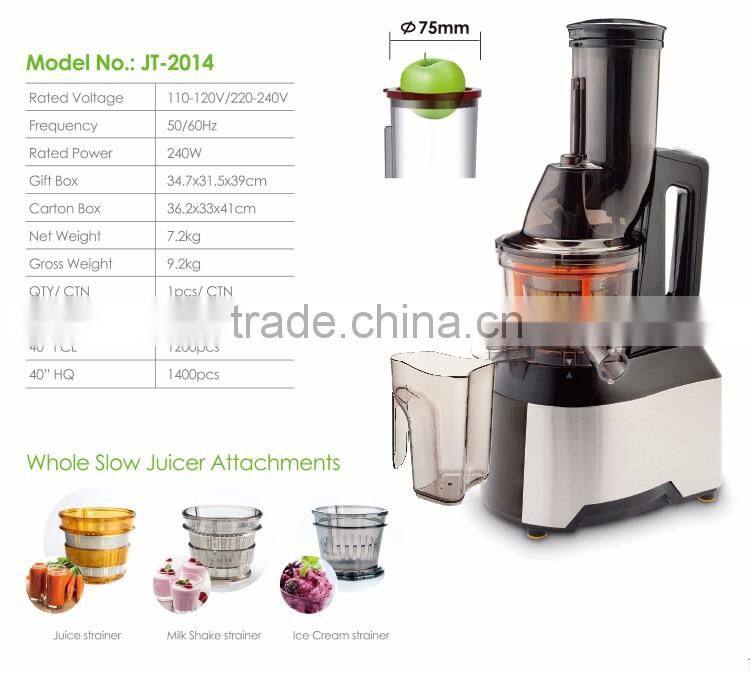 Durable Drinking Shop Appliances Professional Big Mouth vegetable commercial Industrial Cold Press Juicer