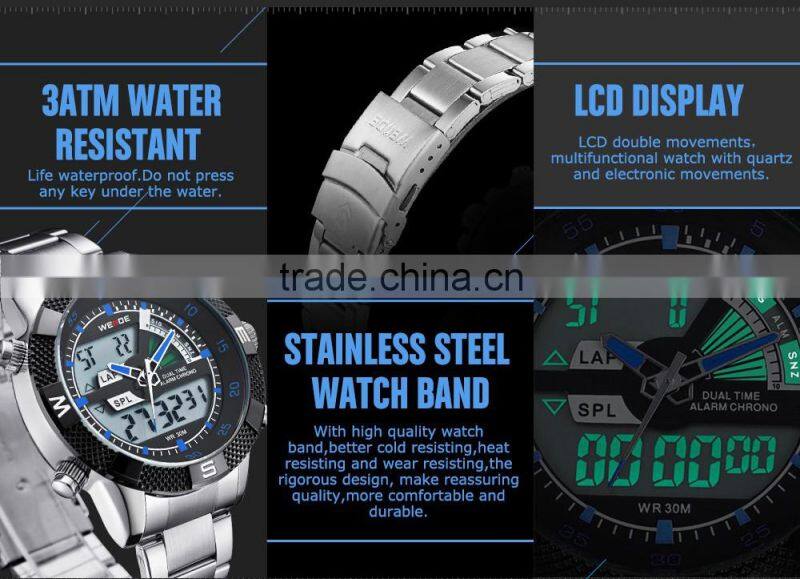 WEIDE WH1104-5 Latest Watches Design For Men Stainless Steel Watch Big Dial Mans Watch
