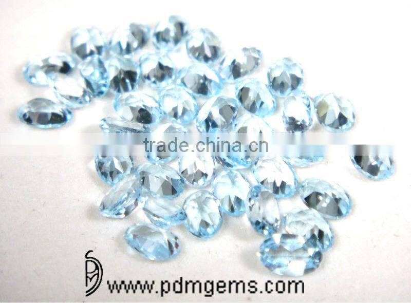 Sky Blue Topaz Semi Precious Gemstone Oval Cut Faceted Gemstone Lot For Jewelry From Wholesaler