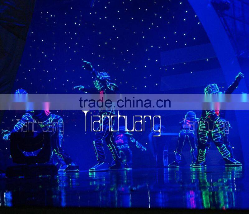 Wireless DMX512 Indian Fiber Optic Tron Dance Wear