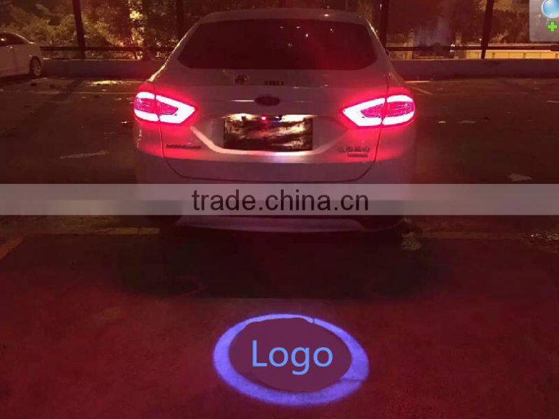 Red Car Led Laser Fog Light Rear Anti-Collision Brake Tail lights Warning Lamp logo brake light