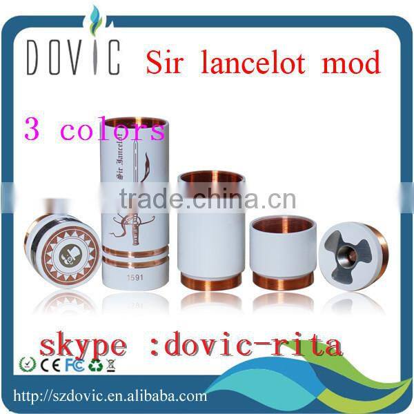 Tobeco newest innovation 18650/18350/18500 sir lancelot mod copper pin white /black sir lancelot mod