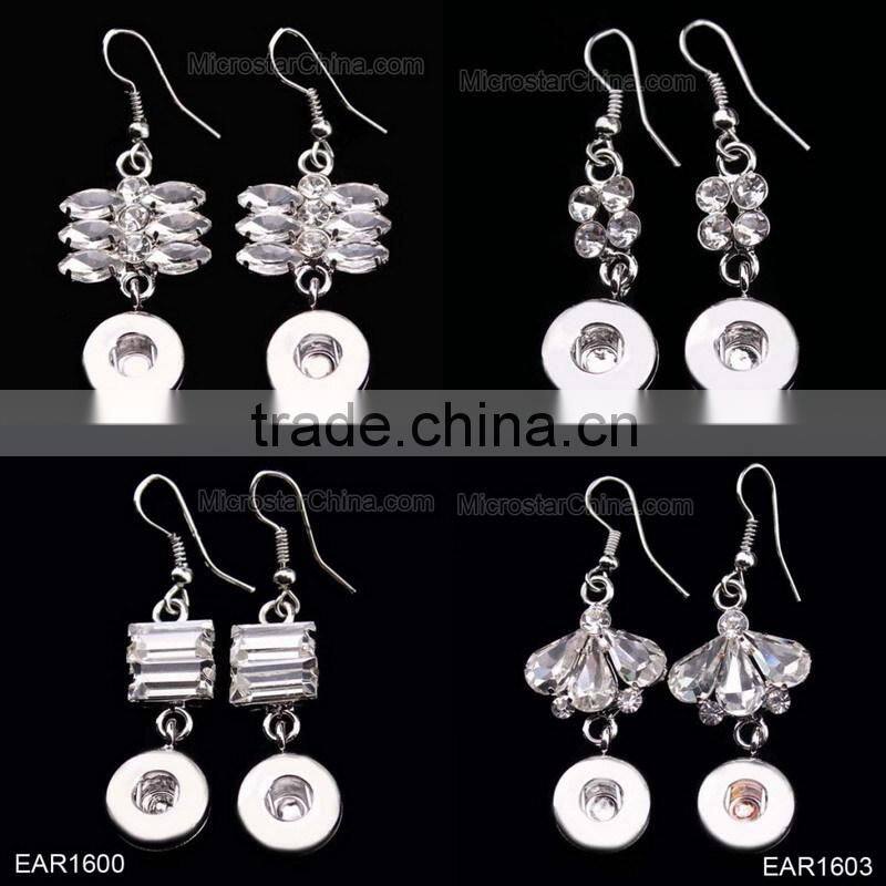 Copper base dangle DIY rhinestone button earring