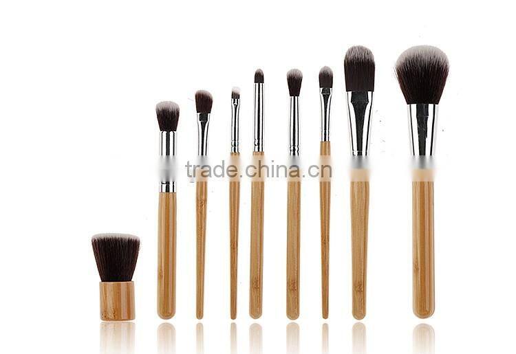 11 Pieces Makeup Brush Set Professional Bamboo Handle Premium Synthetic Kabuki Cosmetics Brushes Kit With Bag
