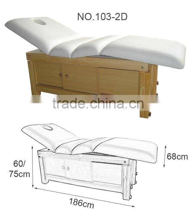 2016 Hot Sales Solid Wood Electric massage bed,Solid Wood Massage Bed With Lockers, Soild Wood Beauty Bed