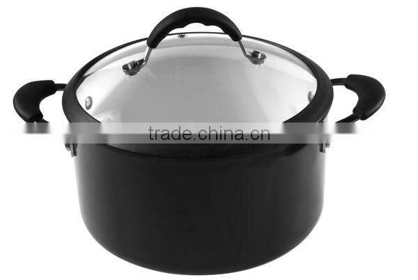 6Qt Aluminum sauce pot with glass lid