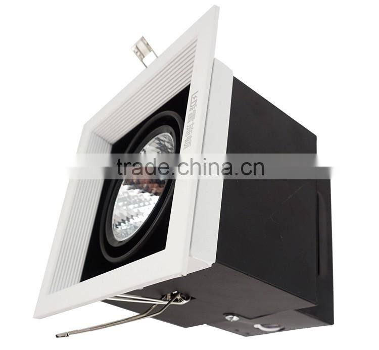 new design professional dimbal square 12w 15w cob led grille downlight