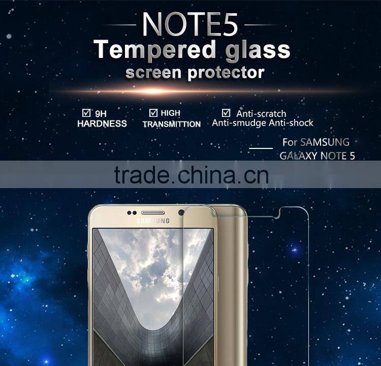 0.2mm ultra thin for samsung note 5 tempered glass screen protector, tempered glass for note 5 screen protector