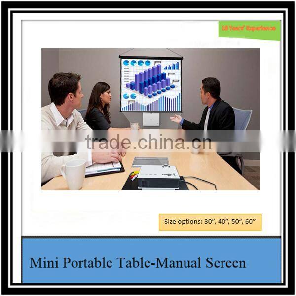 conference meeting room presentation use mini projector screen portable Table screen manual projection screen