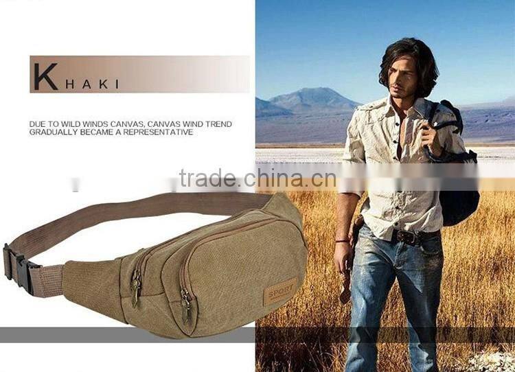 2016 New Fashion 6 Color Men Vintage Canvas Waist One Strap Durable Belt Bag Hiking Pack Chest Sports Duffel Bag