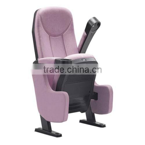 2016 Hot selling fabric 3D cinema chair with bottle holder cinema chair dimensions